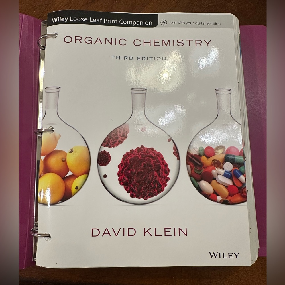 Wiley Organic Chemistry Third Edition Binder Book - for Vet Students